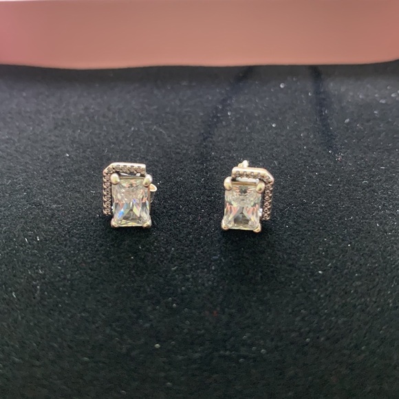 Pandora Rectangular Sparkling Halo Collier Necklace and earrings - Picture 3 of 5